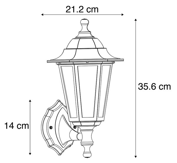 Chytré venkovní nástěnné svítidlo černé IP44 vč. WiFi ST64 - New Haven