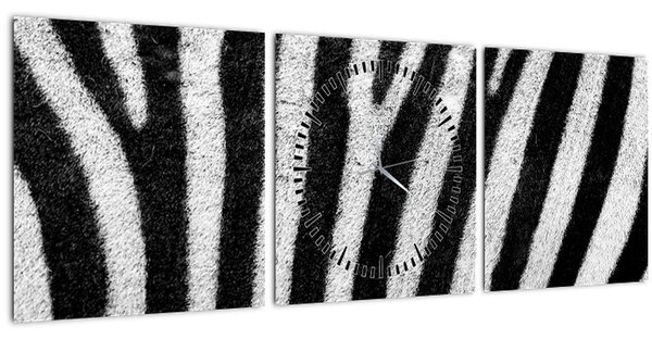 Obraz kůže zebry (s hodinami) (90x30 cm)