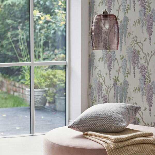 Vliesová tapeta na zeď, květy vistárie, 113356, Laura Ashley Signature