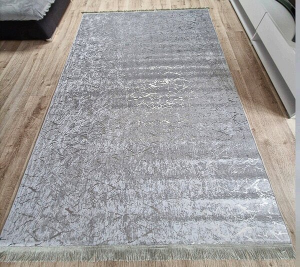 HU Šedo-stříbrný moderní koberec Parys Šedá stříbrná Rozměr: 50x80 cm