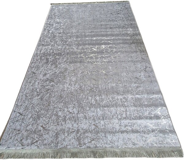 HU Šedo-stříbrný moderní koberec Parys Šedá stříbrná Rozměr: 50x80 cm