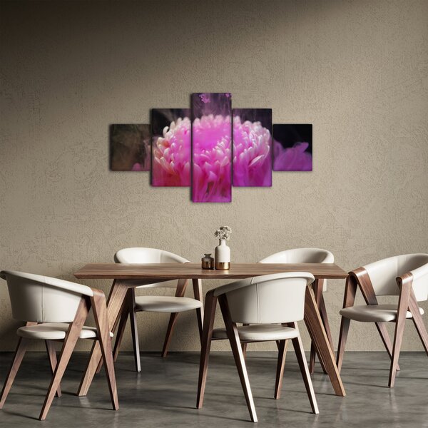 Obraz květiny v růžovém dýmu (125x70 cm)