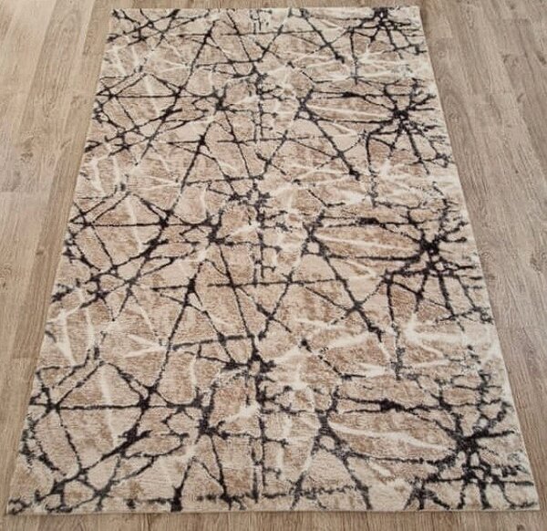 HU Béžový koberec Plush Deluxe Béžovo-mramorový Rozměr: 50x80 cm
