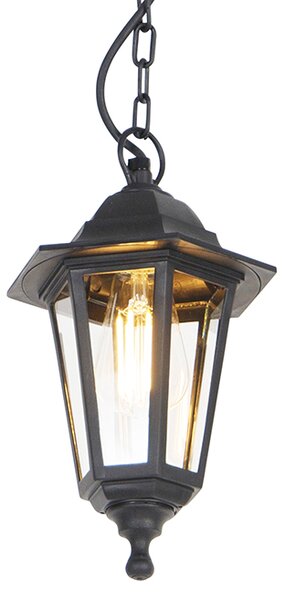Romantická venkovní závěsná lampa černá IP44 - New Haven