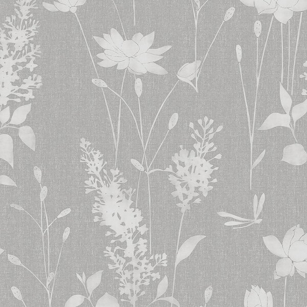 Vliesová tapeta s bílošedými květy 113344, Laura Ashley, Graham & Brown rozměry 0,52 x 10 m