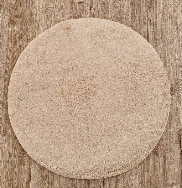 HU Kulatý béžový koberec Plush Deluxe Rozměr: 60x60 cm