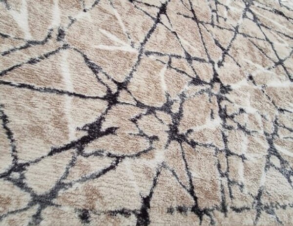 HU Béžový koberec Plush Deluxe Béžovo-mramorový Rozměr: 50x80 cm