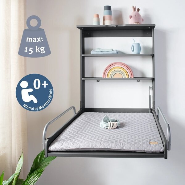 Antracitový závěsný přebalovací pult Roba style – Roba