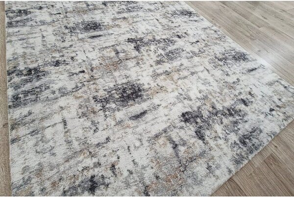 HU Šedo-bílý-béžový koberec Plush Deluxe s protiskem Rozměr: 50x80 cm