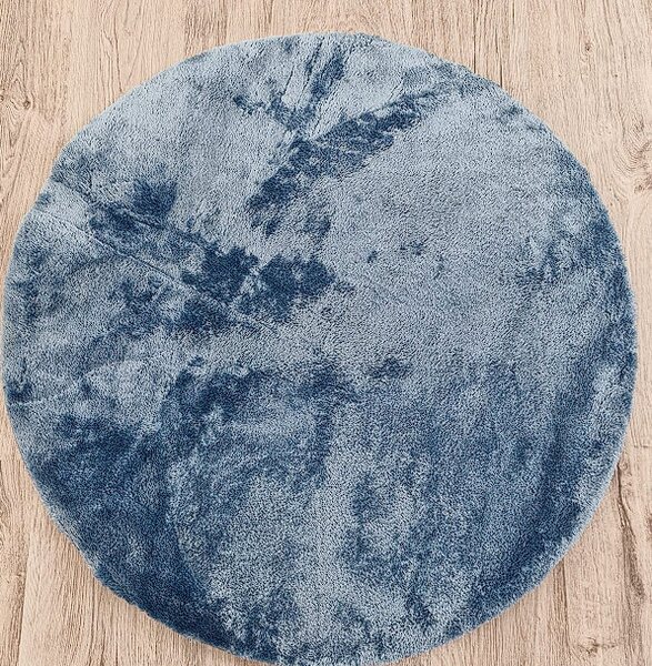 HU Kruhový modrý koberec Plush Deluxe Modry-kruh Rozměr: 60x60 cm
