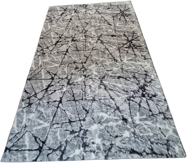 HU Šedý koberec Plush Deluxe Šedý mramor Rozměr: 50x80 cm