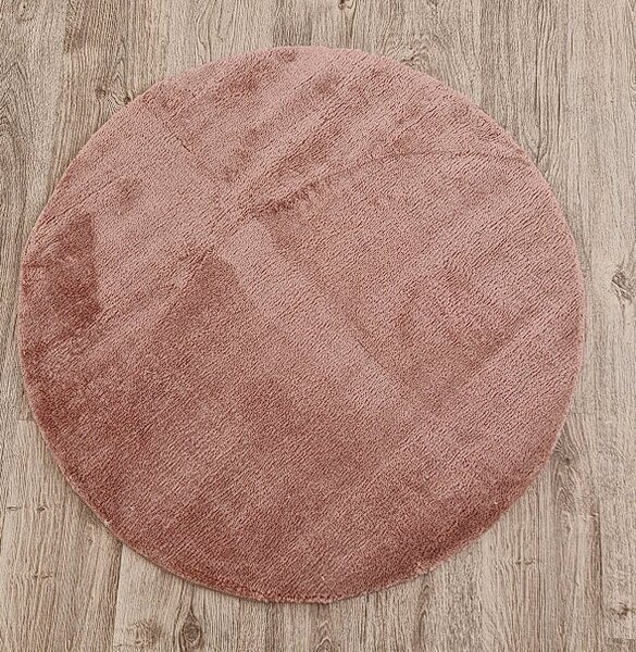 HU Kruhový růžový koberec Plush Deluxe Rozměr: 60x60 cm