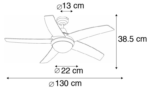 Stropní ventilátor bílý s dálkovým ovládáním - Cool 52