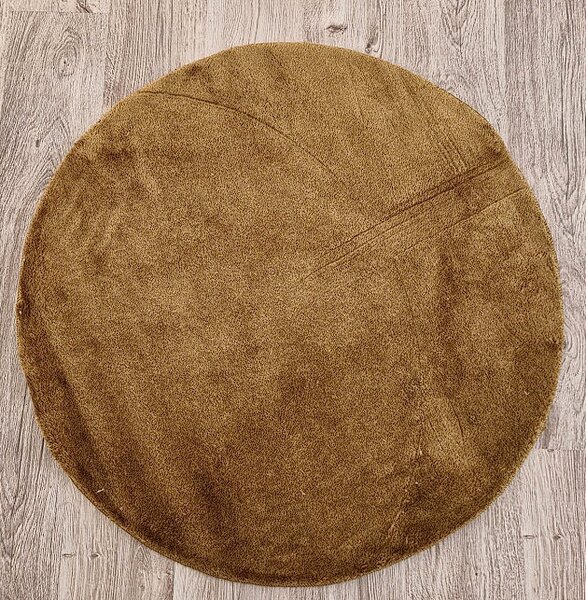 HU Kruhový zlatý koberec Plush Deluxe Rozměr: 60x60 cm