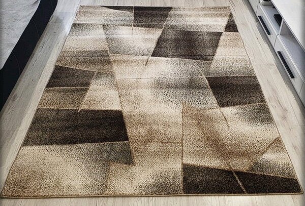 HU Moderní koberec Rio 509-Cream-Brown v béžovo-hnědé barvě Rozměr: 60x100 cm