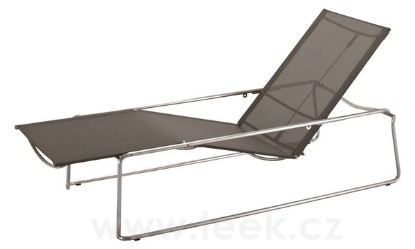 Gloster Nerezové stohovatelné lehátko Asta, Gloster, 198x76x82 cm, nerezový rám, výplet textilen šedobéžový (taupe)