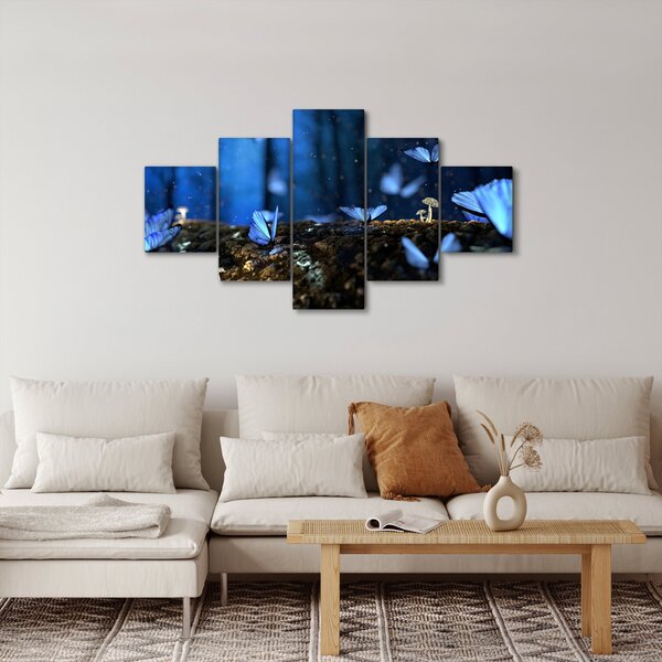Obraz modrých motýlů (125x70 cm)