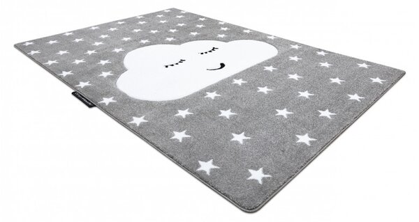 Dywany Łuszczów, Dětský kusový koberec Petit Cloud stars grey, 140x190, šedá, dětský pokoj