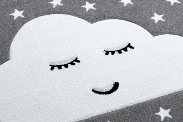 Dywany Łuszczów, Dětský kusový koberec Petit Cloud stars grey, 140x190, šedá, dětský pokoj