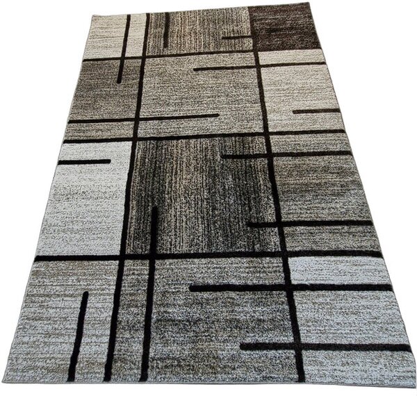 HU Moderní béžovo-hnědý koberec s kostkovaným vzorem Rio 685A-Beige-Fume Rozměr: 60x100 cm
