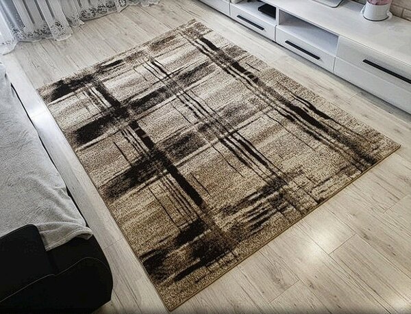 HU Moderní béžovo-hnědý koberec Rio 170-Cream-Cream s pleteným vzorem Rozměr: 60x100 cm