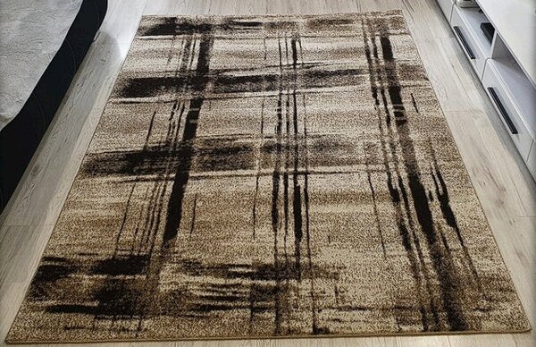 HU Moderní béžovo-hnědý koberec Rio 170-Cream-Cream s pleteným vzorem Rozměr: 60x100 cm