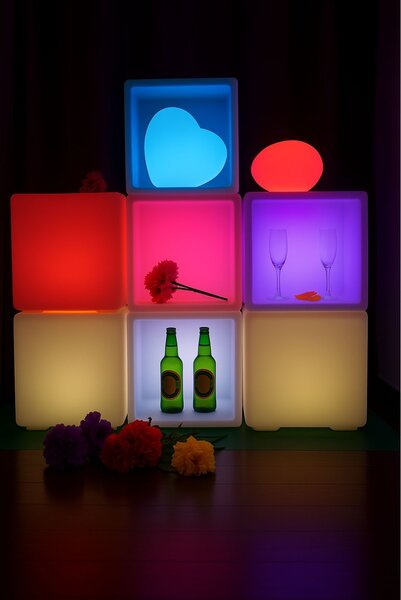 Svítící LED koule 50 cm – 18 RGB + 12 bílé