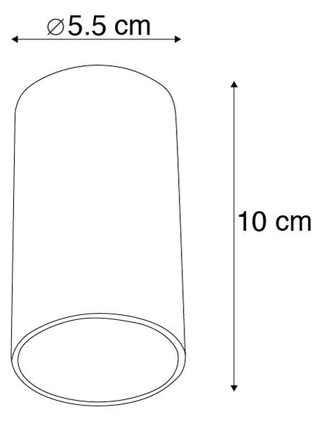 Sada 4 moderních přisazených bodových světel černá 5,5 cm GU10 50 mm - Tuba