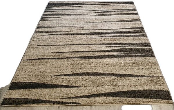 HU Béžovo-černý pruhovaný koberec Rio 160-Cream-Cream Rozměr: 60x100 cm