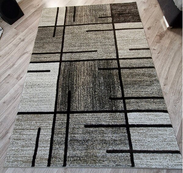 HU Moderní béžovo-hnědý koberec s kostkovaným vzorem Rio 685A-Beige-Fume Rozměr: 60x100 cm