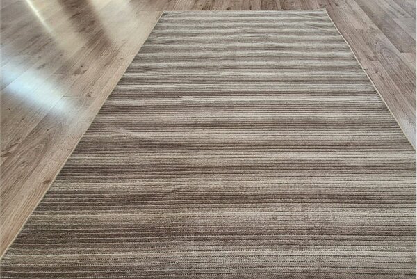 HU Béžový pruhovaný koberec Saloon Beige Rozměr: 50x80 cm
