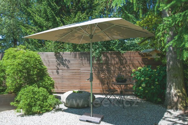 Glatz Slunečník Alu-Twist, Glatz, čtvercový 240x240 cm (2,4x2,4 m), rám eloxovaný hliník, potah polyester 220 g/m2 barva natur