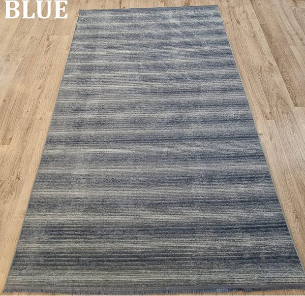 HU Modrý pruhovaný koberec Saloon BLUE Rozměr: 50x80 cm