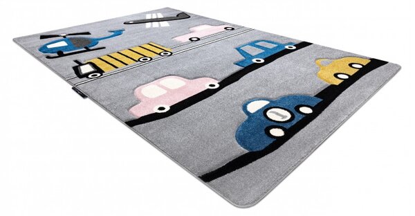 Dywany Łuszczów, Dětský kusový koberec Petit Toys cars grey, 140x190, šedá, dětský pokoj