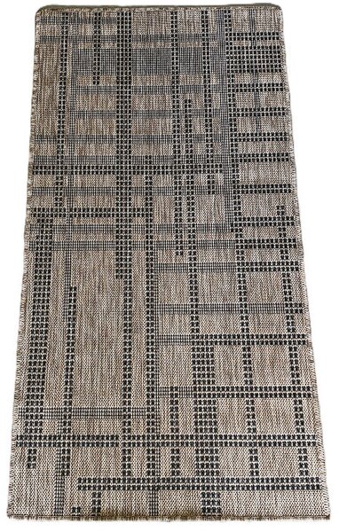 HU Béžovo-šedý sisalový koberec Sizal Pruhy – hnědý Rozměr: 40x60 cm