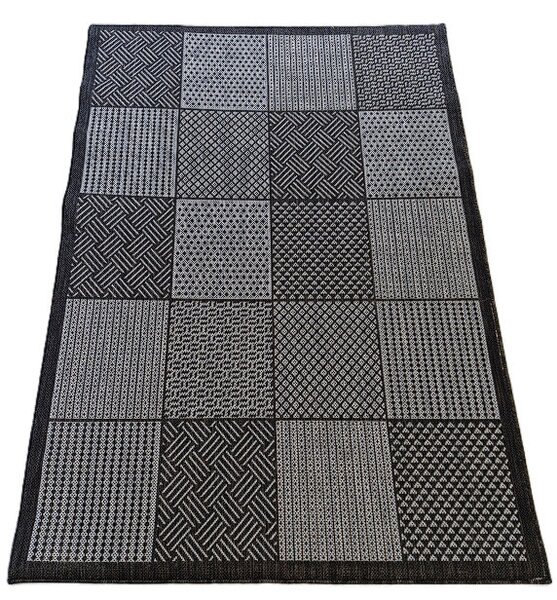 HU Šedý sisalový koberec Sizal Sive – čtverce Rozměr: 40x60 cm