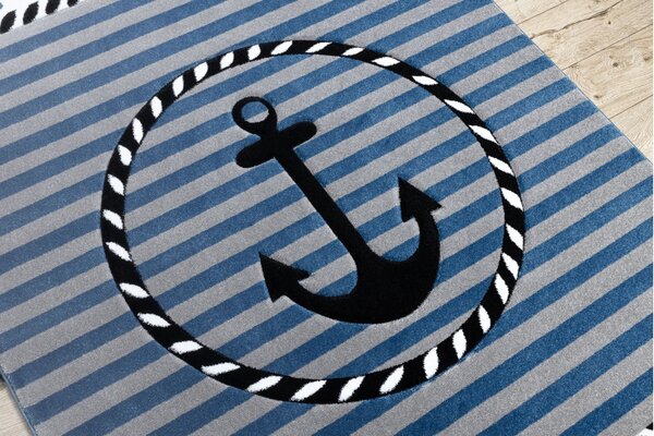 Dywany Łuszczów, Dětský kusový koberec Petit Marine anchor sea blue, 160x220, modrá, dětský pokoj