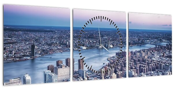 Obraz New Yorku (s hodinami) (90x30 cm)