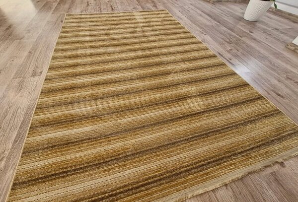 HU Zlatý pruhovaný koberec Saloon GOLD Rozměr: 50x80 cm