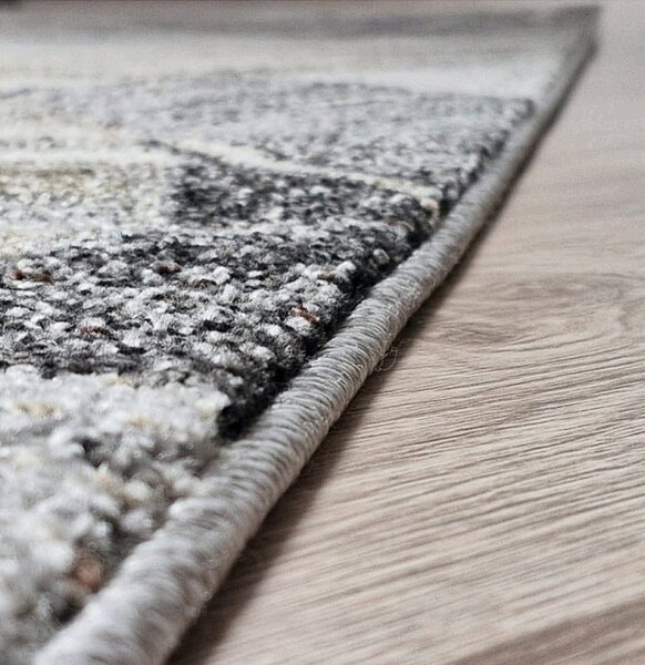 HU Béžovo-šedý koberec Villa 869 s listovým vzorem Rozměr: 60x100 cm