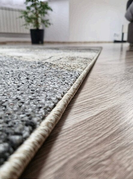 HU Šedo-béžový moderní koberec Villa 856 Rozměr: 60x100 cm