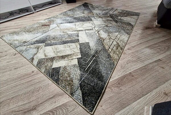HU Šedo-béžový moderní koberec Villa 856 Rozměr: 60x100 cm