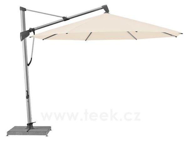 Glatz Boční slunečník Sombrano S+, Glatz, kulatý 350 cm (3,5 m), hliníkový rám antracitový (anthracite), potah polyester 220 g/m2 barva šedá
