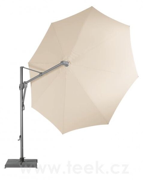 Glatz Boční slunečník Sombrano S+, Glatz, kulatý 350 cm (3,5 m), hliníkový rám antracitový (anthracite), potah polyester 220 g/m2 barva šedá