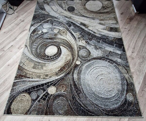 HU Šedohnědý moderní koberec Villa 885 s geometrickým vzorem Rozměr: 60x100 cm