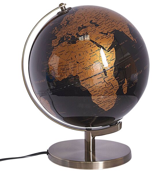Globus černá / měď s LED osvětlením 32 cm MAGELLAN