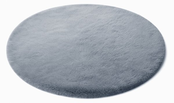 Šedý kulatý koberec Rabbit Rozměr: 90 cm
