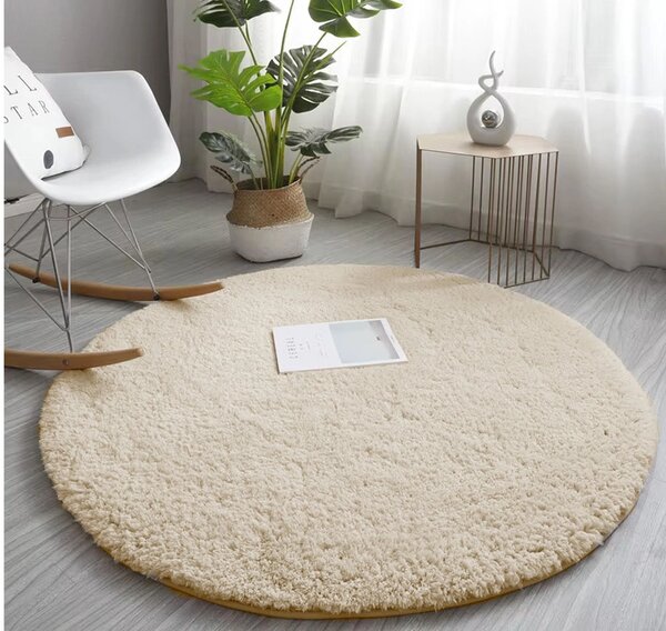 Béžový kulatý koberec Alpaca Rozměr: 80 cm