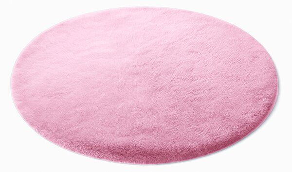 Růžový kulatý koberec Rabbit Rozměr: 90 cm