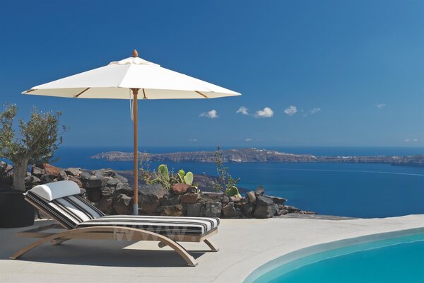 Glatz Dřevěný slunečník Piazzino, Glatz, kulatý 350 cm (3,5 m), rám červeně lakované eukalyptové dřevo, potah polyester 220 g/m2 natur